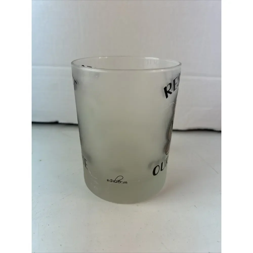 Culver Sloth Frosted Drinking Glass Barware MCM Vintage Novelty Humorous